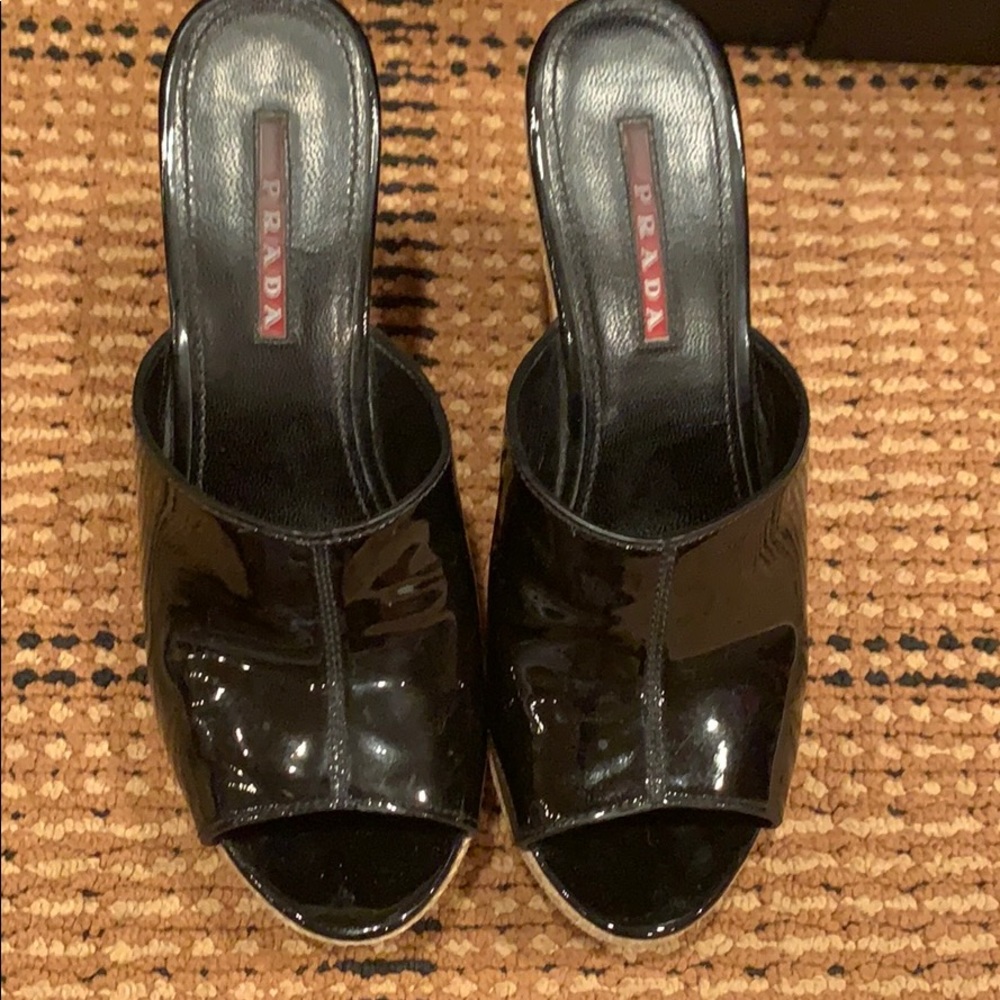 Prada mules barely worn